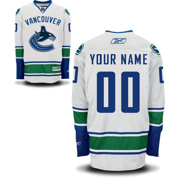 Reebok Vancouver Canucks Men Premier Away Custom NHL Jersey - White